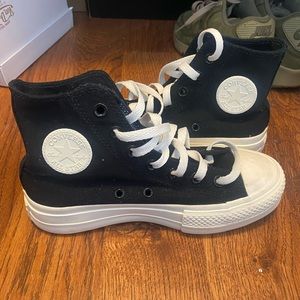 Converse, Sneakers, 3.5 M- 5.5 W, black & beige, Custom Platforms, New.